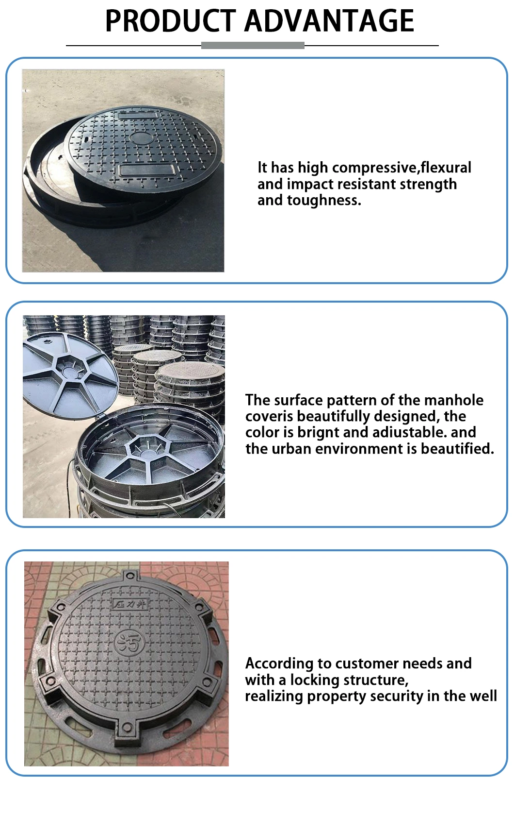 Ductile Cast Iron Well Lid and Gully Grate for Drainage System